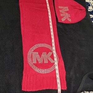 Michael Kors Pink Knit Scarf and Hat Set